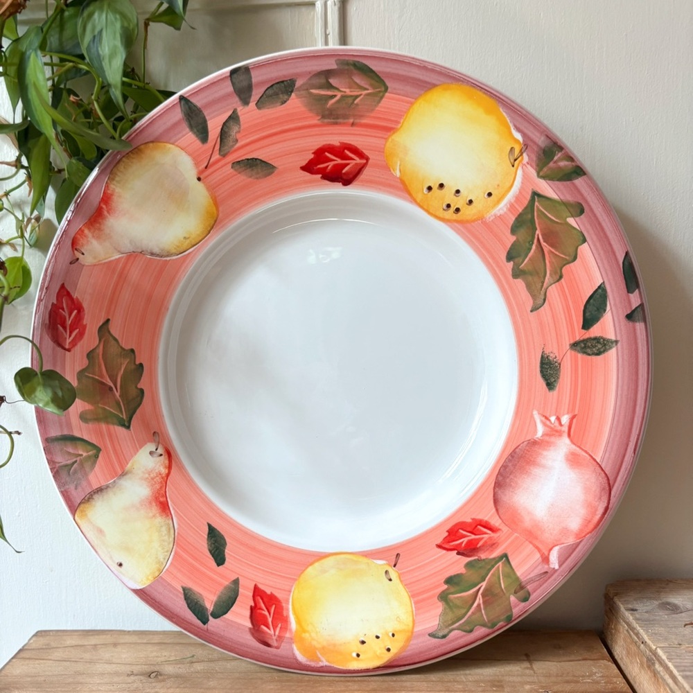 ARM Hand Painted Italian Ceramic Tuscan Fruit Dinnerware Serving‎ Pottery Bowl